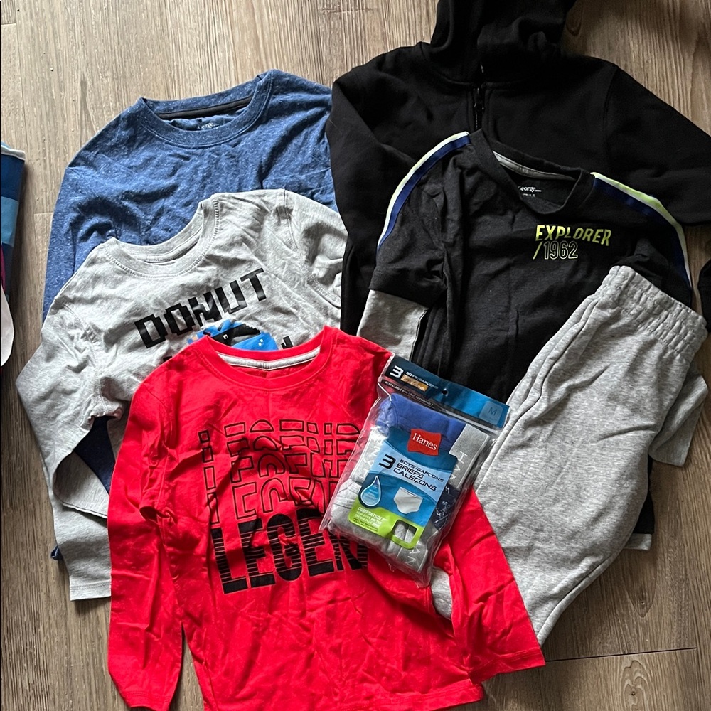 Boys Clothing Bundle Shirts Hoodie Sweatpants 7 Items
